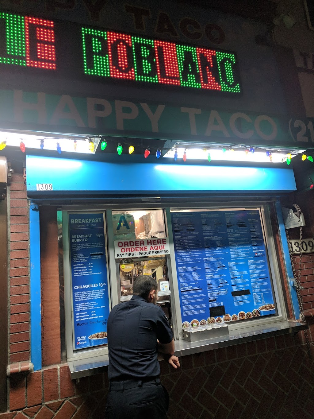 Happy Taco | 1309 Hoover St, Los Angeles, CA 90006, USA | Phone: (213) 352-9313