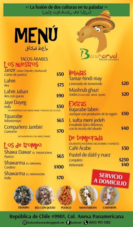 Basharud Tacos Arabes | República de Chile 9901, Anexa Sanchez Taboada, 22647 Tijuana, B.C., Mexico | Phone: 663 103 3282