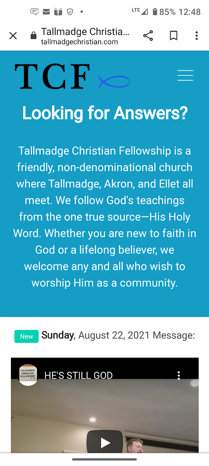 Tallmadge Christian Fellowship | 406 Tompkins Ave, Akron, OH 44305, USA | Phone: (330) 421-3623