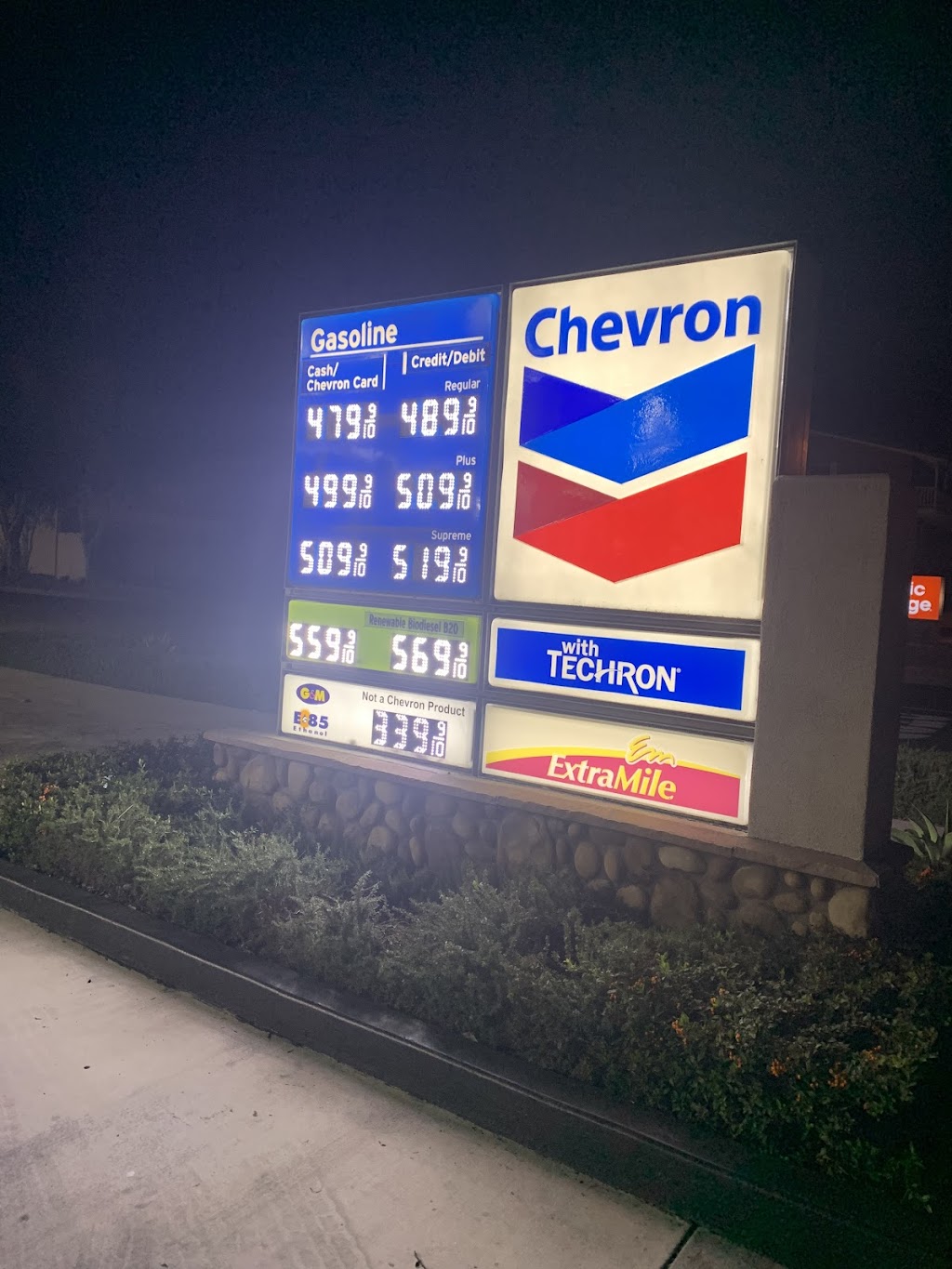 Chevron Extra Mile – G&M | 159 S Euclid Ave, Upland, CA 91786, USA | Phone: (800) 325-0585