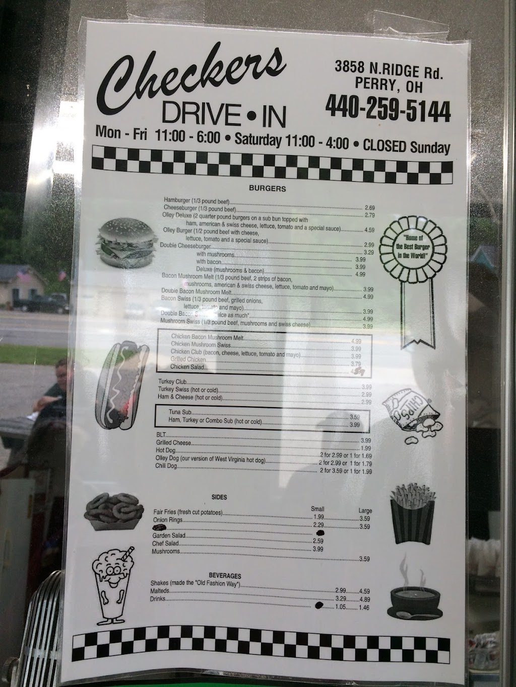 Checkers Drive-In Home of the best burger world | 3858 N Ridge Rd, Perry, OH 44081, USA | Phone: (440) 259-5144