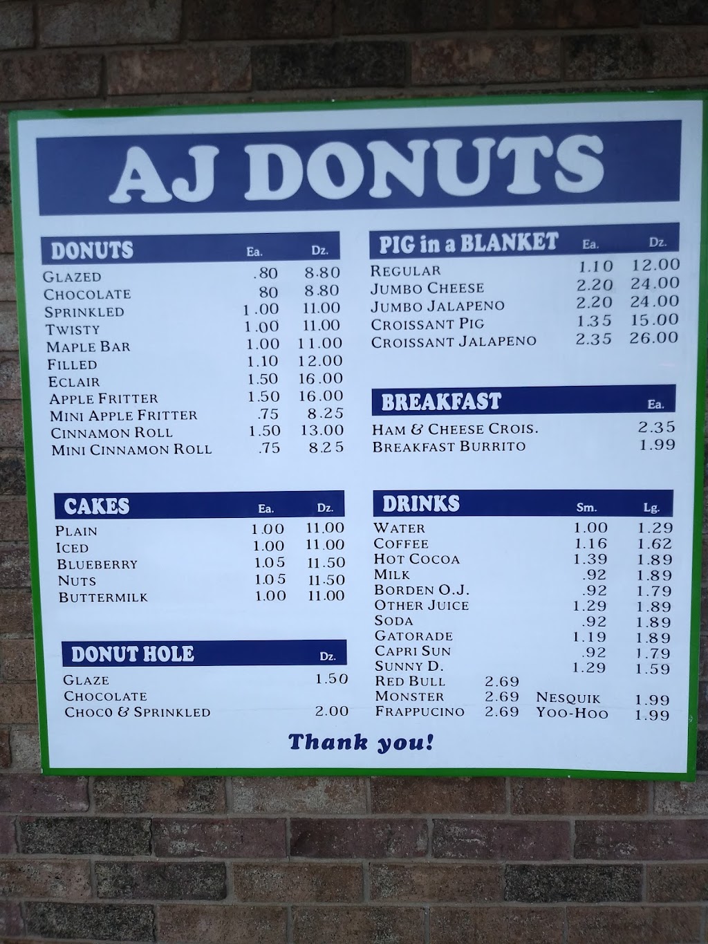 A J Donuts | 105 N Loop 288, Denton, TX 76209, USA | Phone: (940) 891-1468