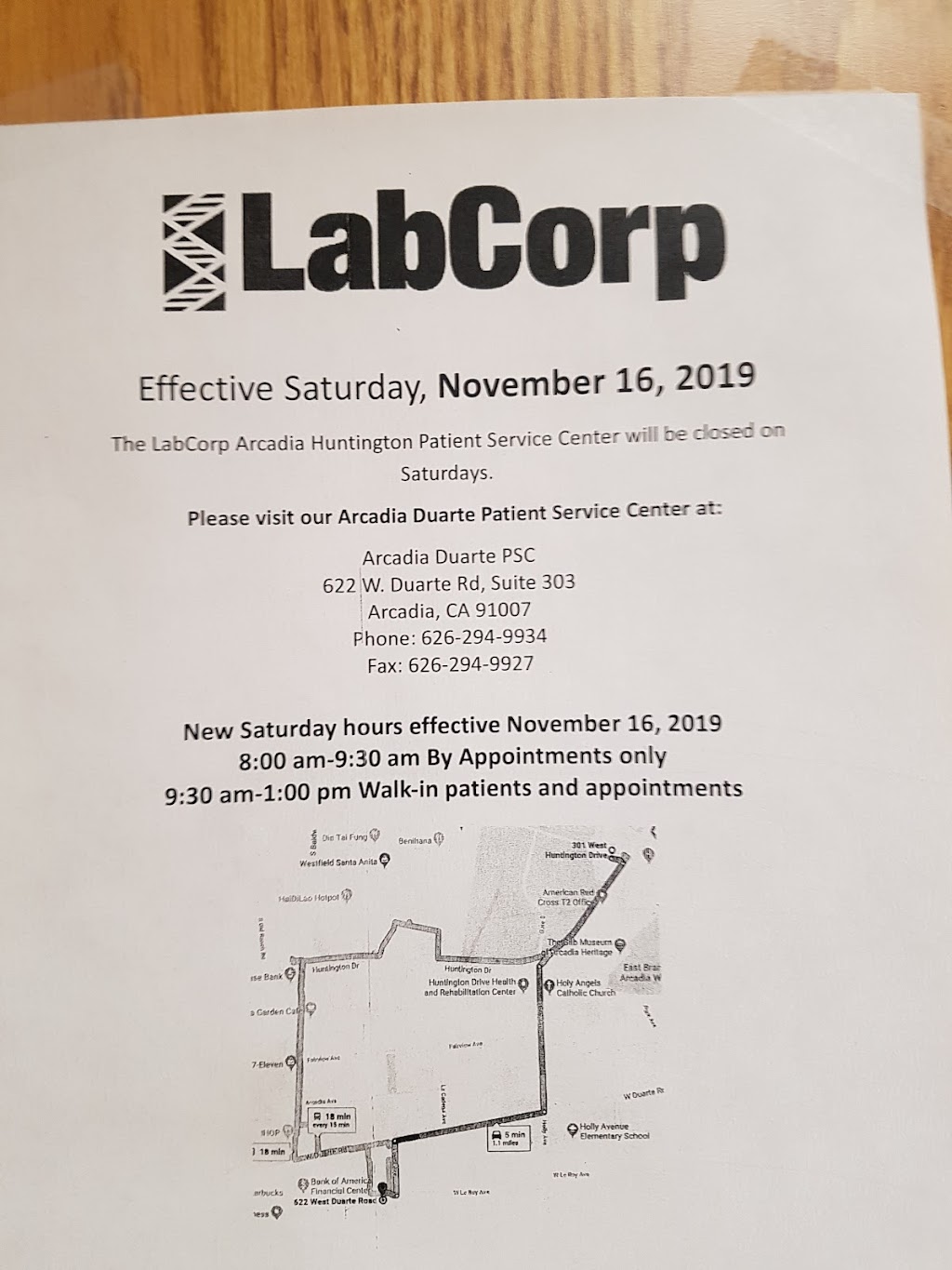 Labcorp | 301 W Huntington Dr Ste 317, Arcadia, CA 91007 | Phone: (626) 462-1914