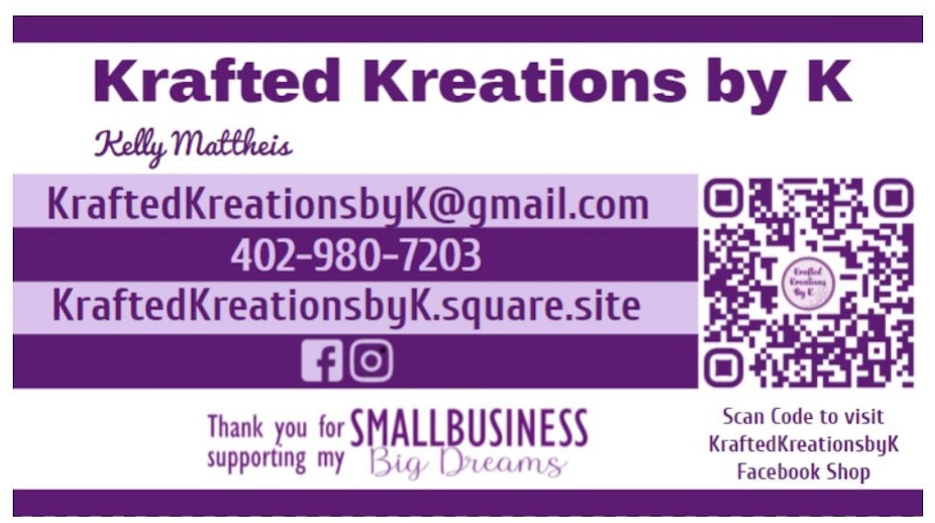 Krafted Kreations by K | 602 Oak St, Louisville, NE 68037, USA | Phone: (402) 980-7203