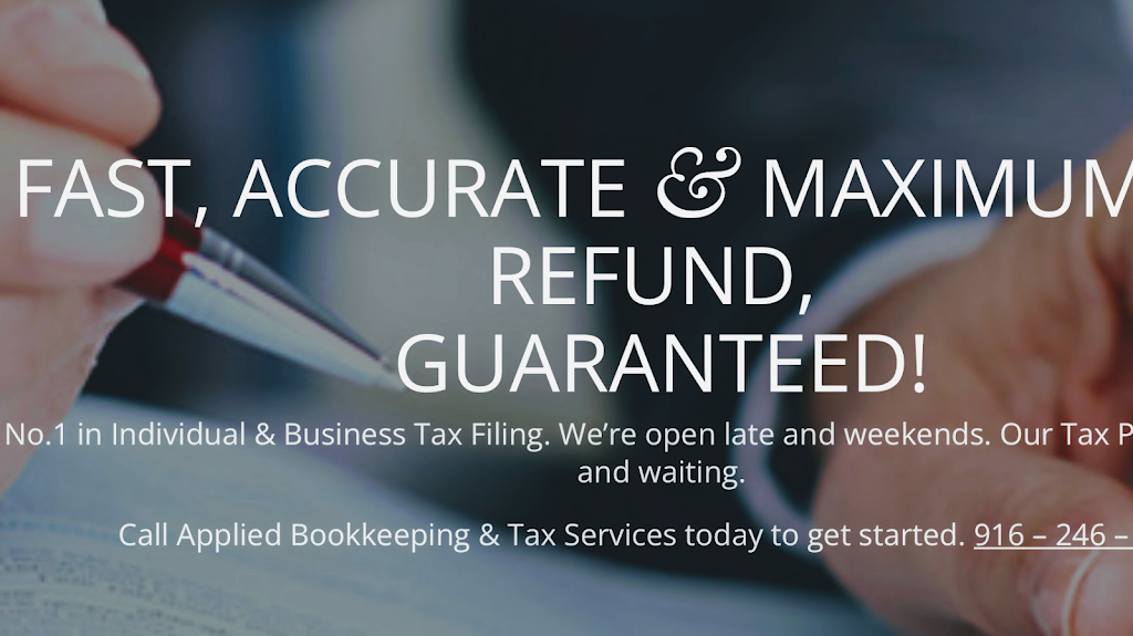 Applied Bookkeeping & Tax Services Elk Grove | 9175 Elk Grove Florin Rd #5, Elk Grove, CA 95624, USA | Phone: (916) 246-2082