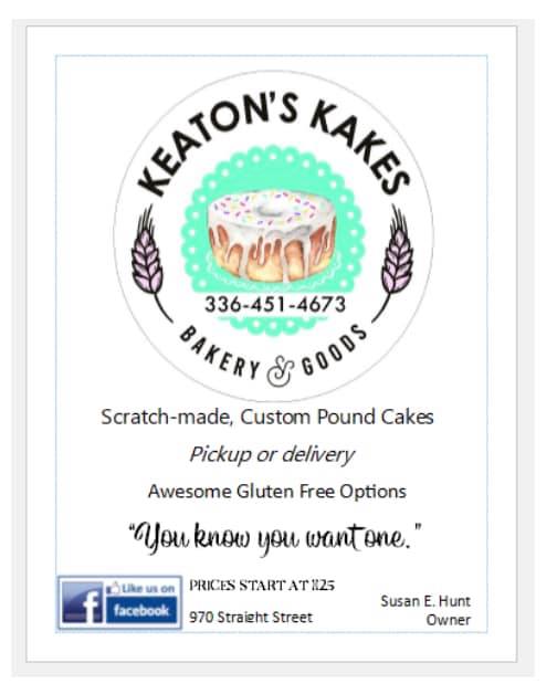 Keatons Kakes | 970 Straight St, Asheboro, NC 27203, USA | Phone: (336) 451-4673