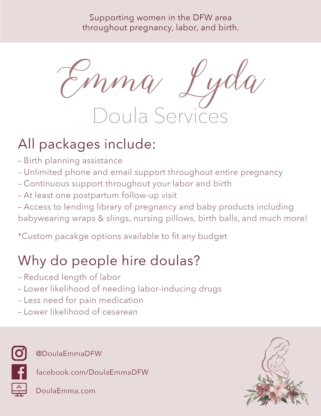 Emma Lyda Doula Services | #0, Roanoke, TX 76262, USA | Phone: (817) 925-2534