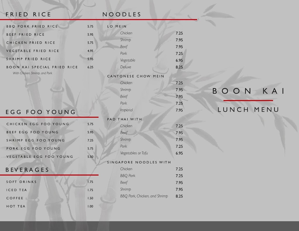 Boon Kai Restaurant | 1252 S Commerce Rd, Walled Lake, MI 48390, USA | Phone: (248) 624-5353