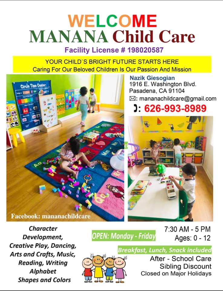 Giesogian Family Child Care | 1916 E Washington Blvd, Pasadena, CA 91104, USA | Phone: (626) 993-8989