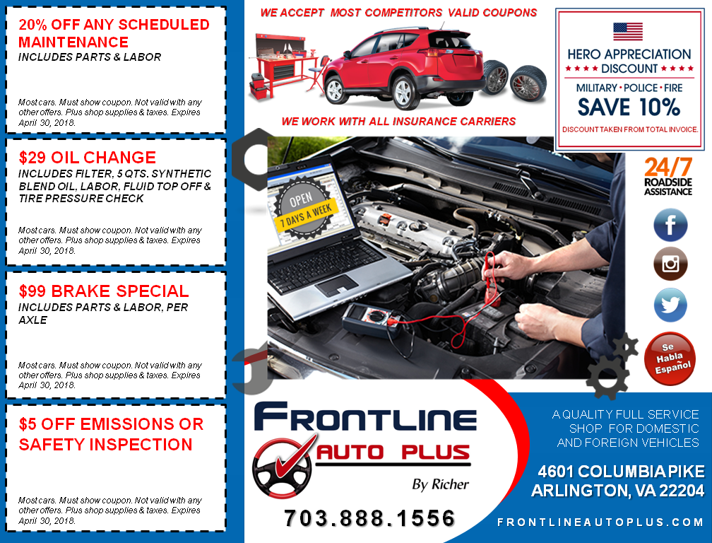 Frontline Auto Plus | 4601 Columbia Pike, Arlington, VA 22204, USA | Phone: (703) 888-1556